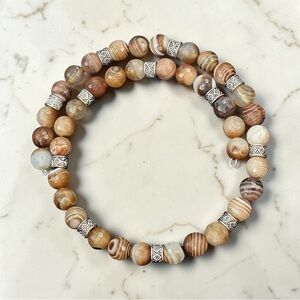 Handmade Botswana Agate Wrap On Choker